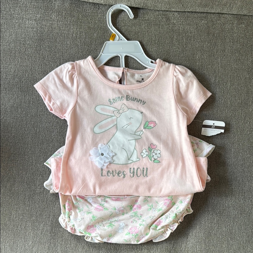 NWT Toddler Pink Bunny Kids Matching Set